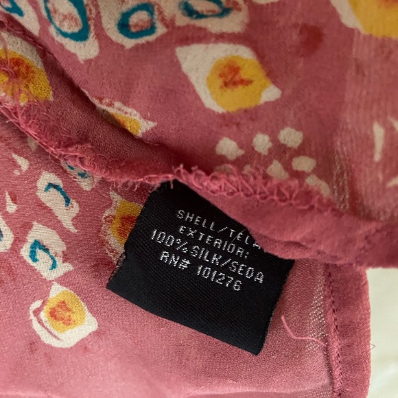 batik boho chiffon silk beaded top bohemian v neck blouse - Picture 10 of 16